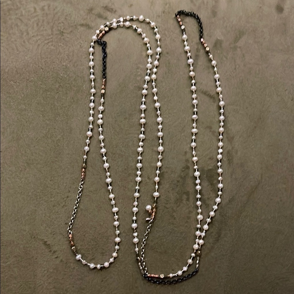 Silpada Sterling Pearl and Chain Necklace